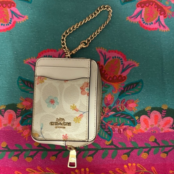 Coach Handbags - Coach Floral Print Wallet with Gold Chain